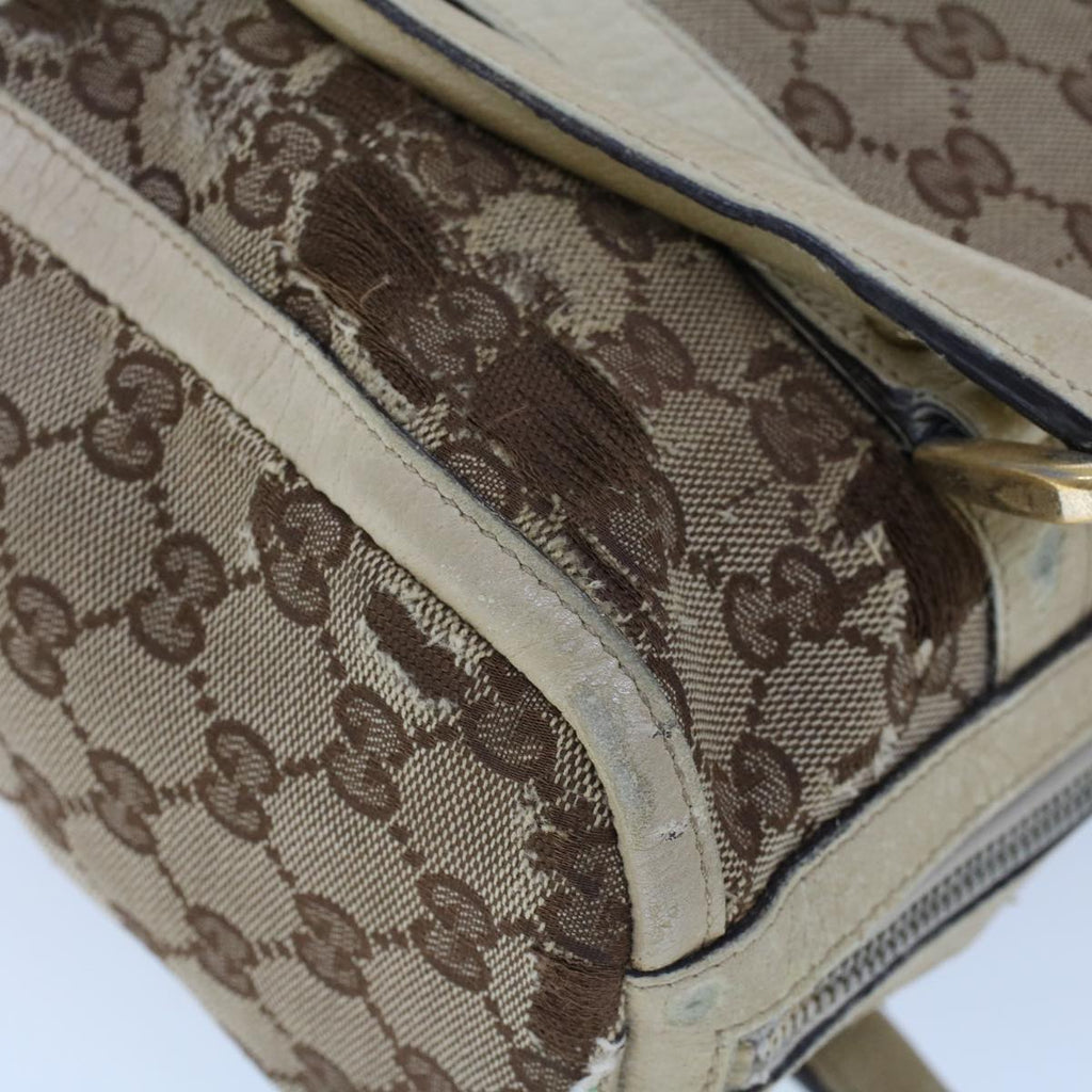 GUCCI GG Canvas Hand Bag Beige White 53132