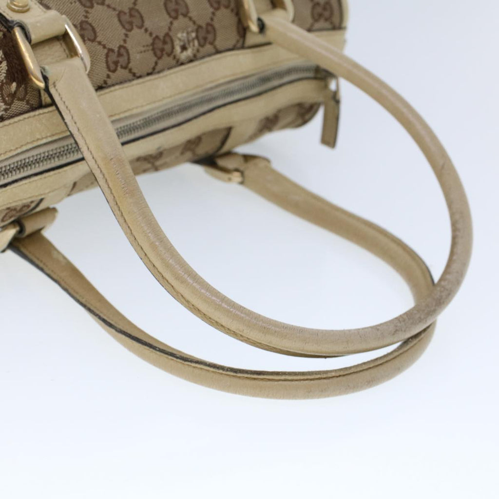 GUCCI GG Canvas Hand Bag Beige White 53132