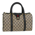 GUCCI GG Canvas Sherry Line Hand Bag PVC Leather Navy Red 53254
