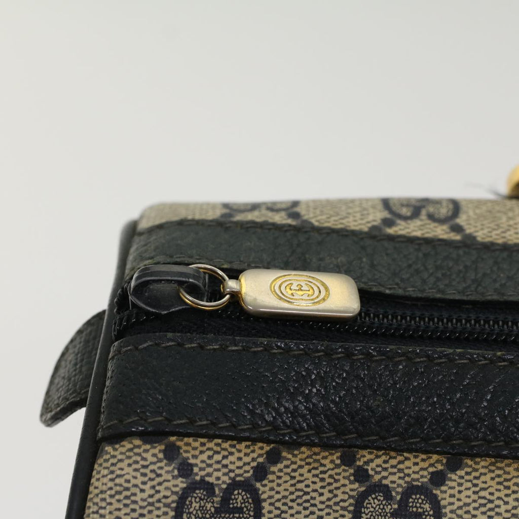 GUCCI GG Canvas Sherry Line Hand Bag PVC Leather Navy Red 53254