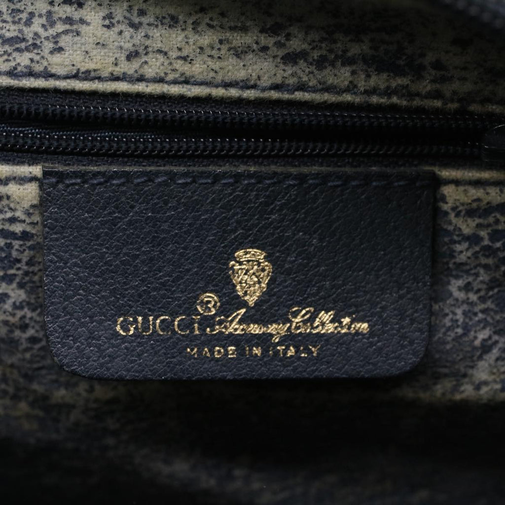 GUCCI GG Canvas Sherry Line Hand Bag PVC Leather Navy Red 53254