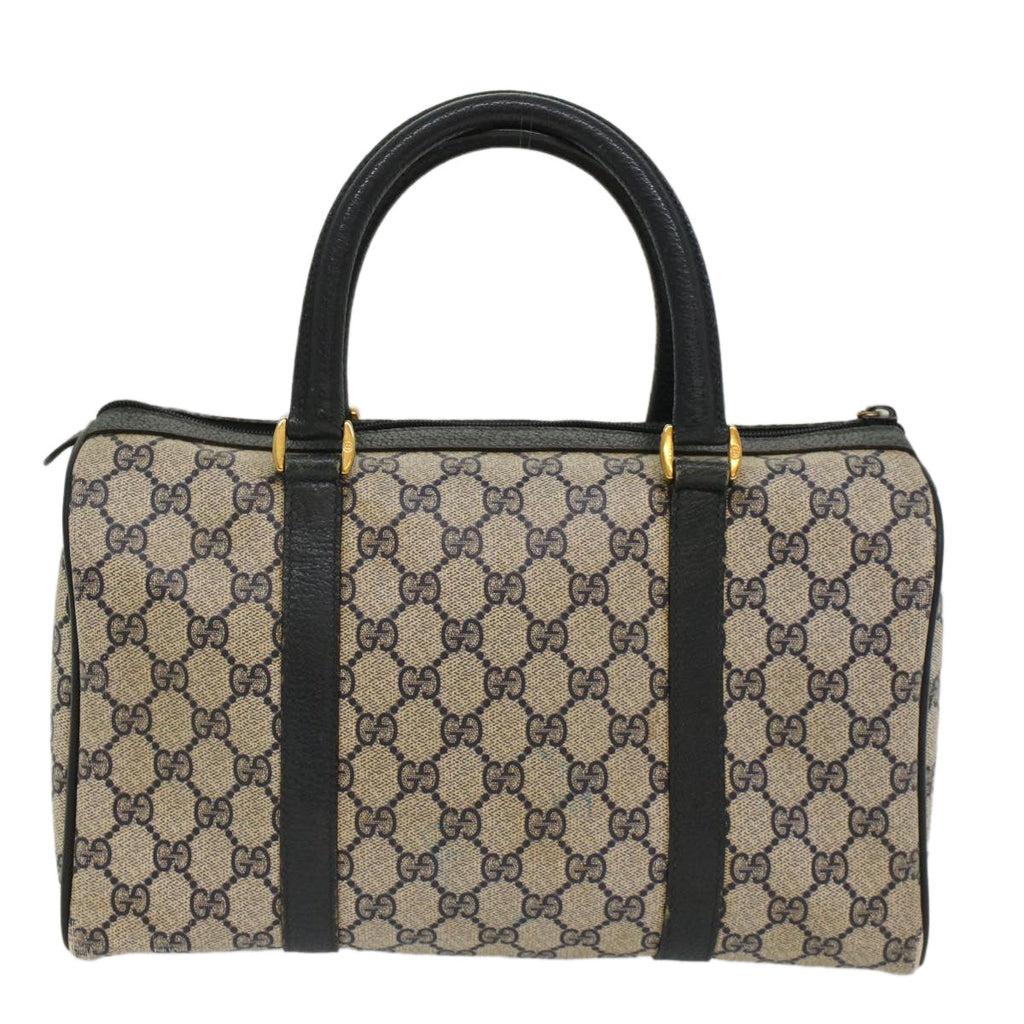 GUCCI GG Canvas Sherry Line Hand Bag PVC Leather Navy Red 53254