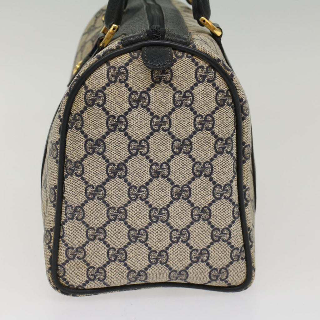 GUCCI GG Canvas Sherry Line Hand Bag PVC Leather Navy Red 53254