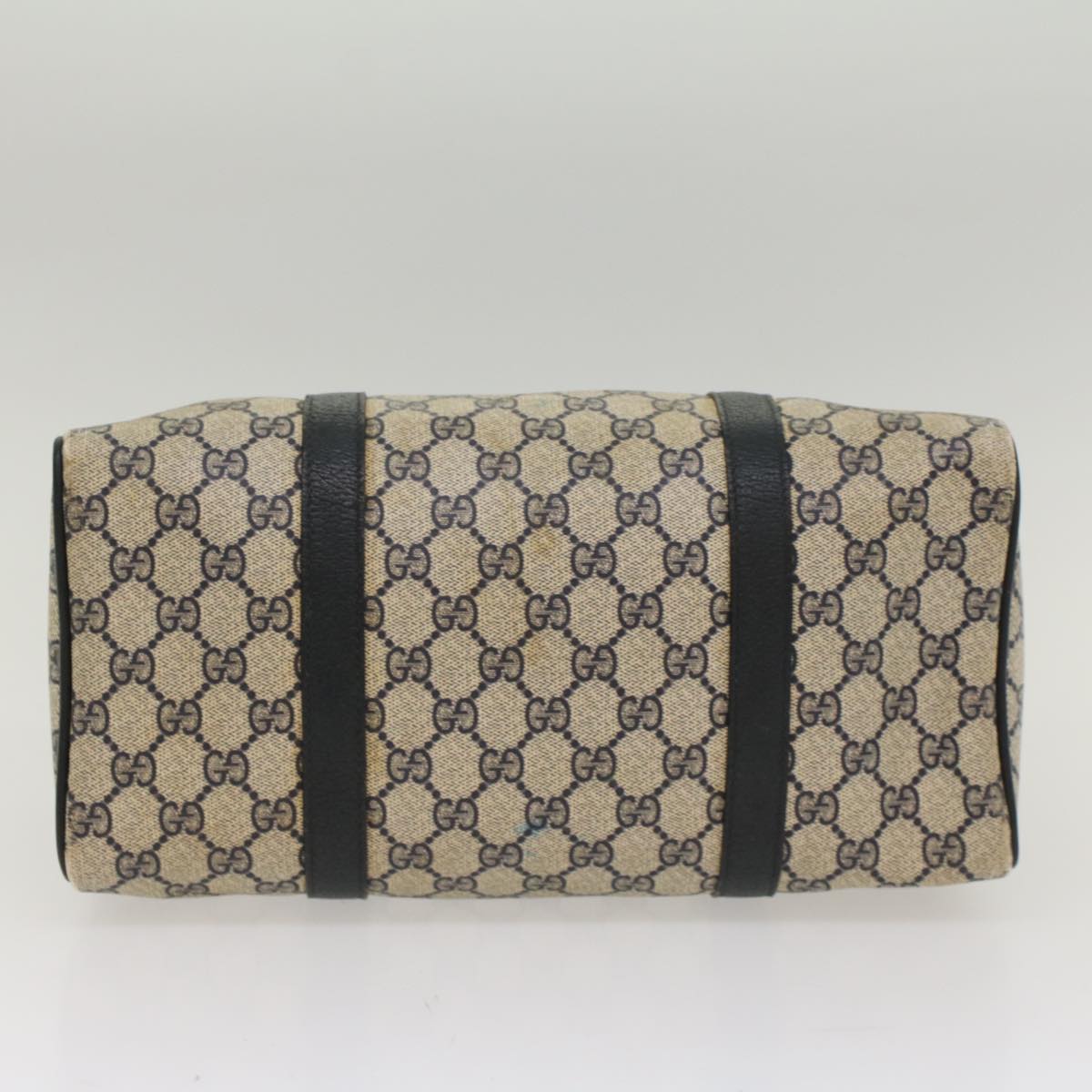 GUCCI GG Canvas Sherry Line Hand Bag PVC Leather Navy Red 53254