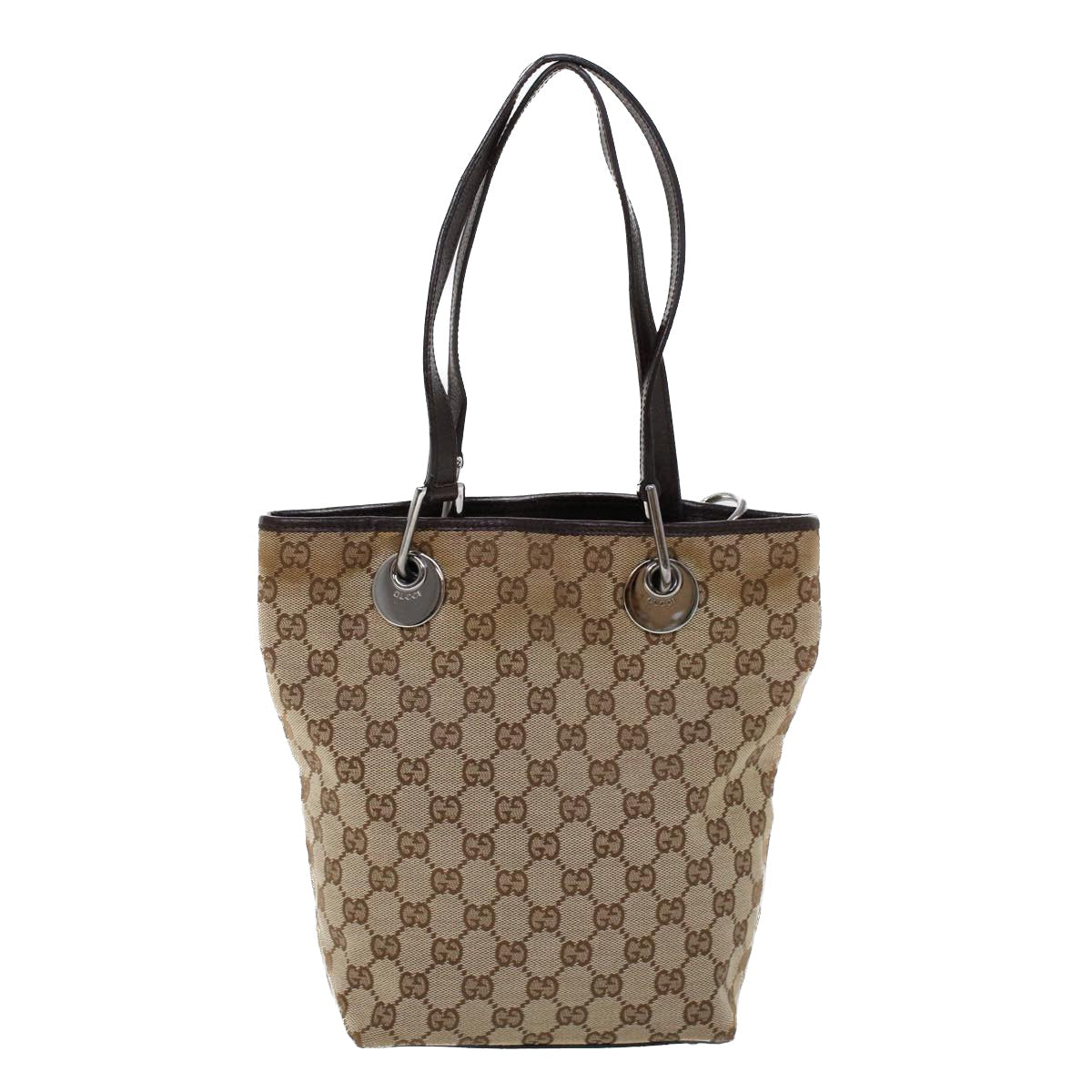GUCCI GG Canvas Tote Bag Beige Brown 53261