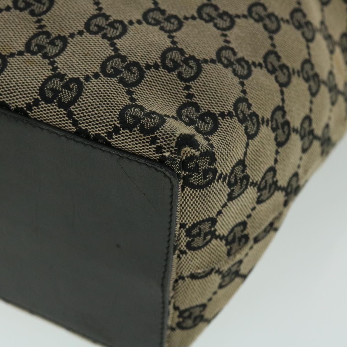 GUCCI GG Canvas Tote Bag Beige Navy 53262