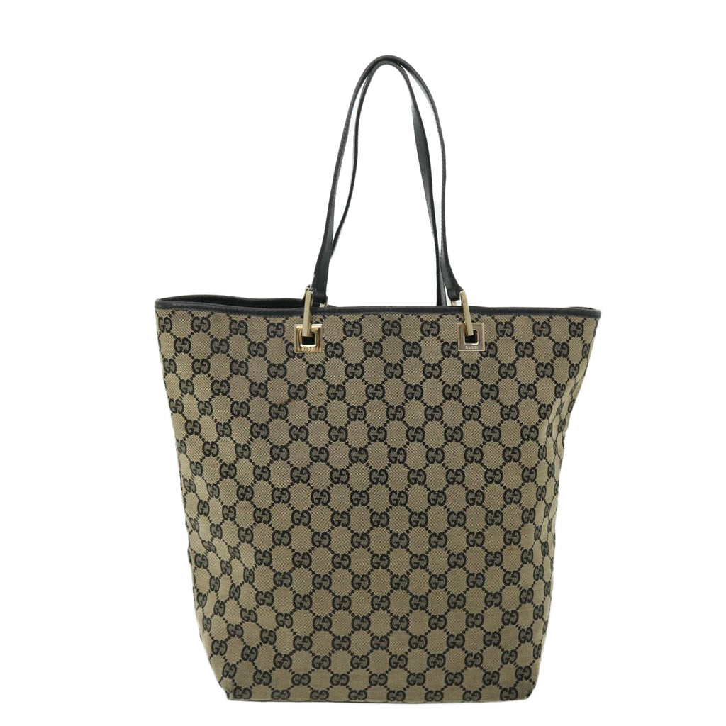 GUCCI GG Canvas Tote Bag Beige Navy 53262