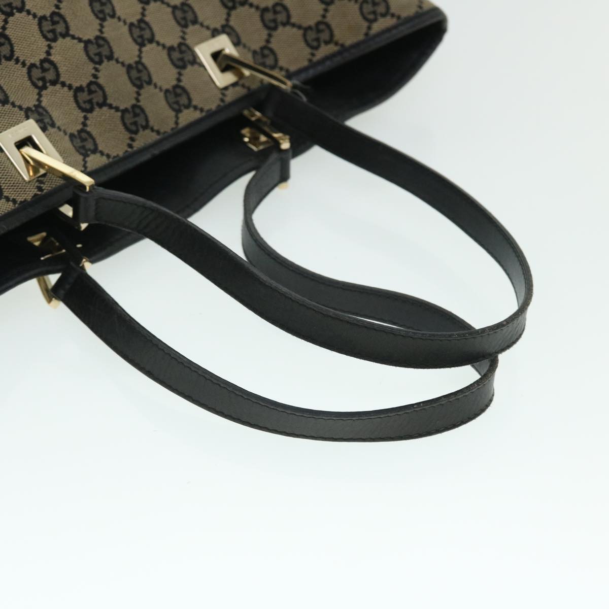 GUCCI GG Canvas Tote Bag Beige Navy 53262