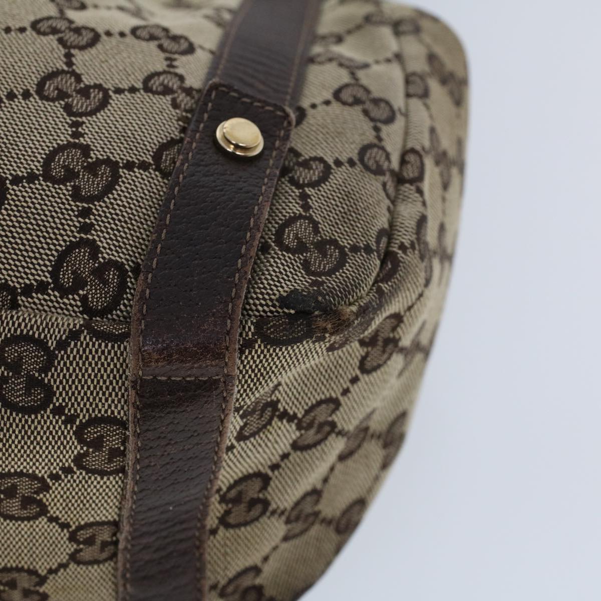 GUCCI GG Canvas Tote Bag Beige Brown 53263