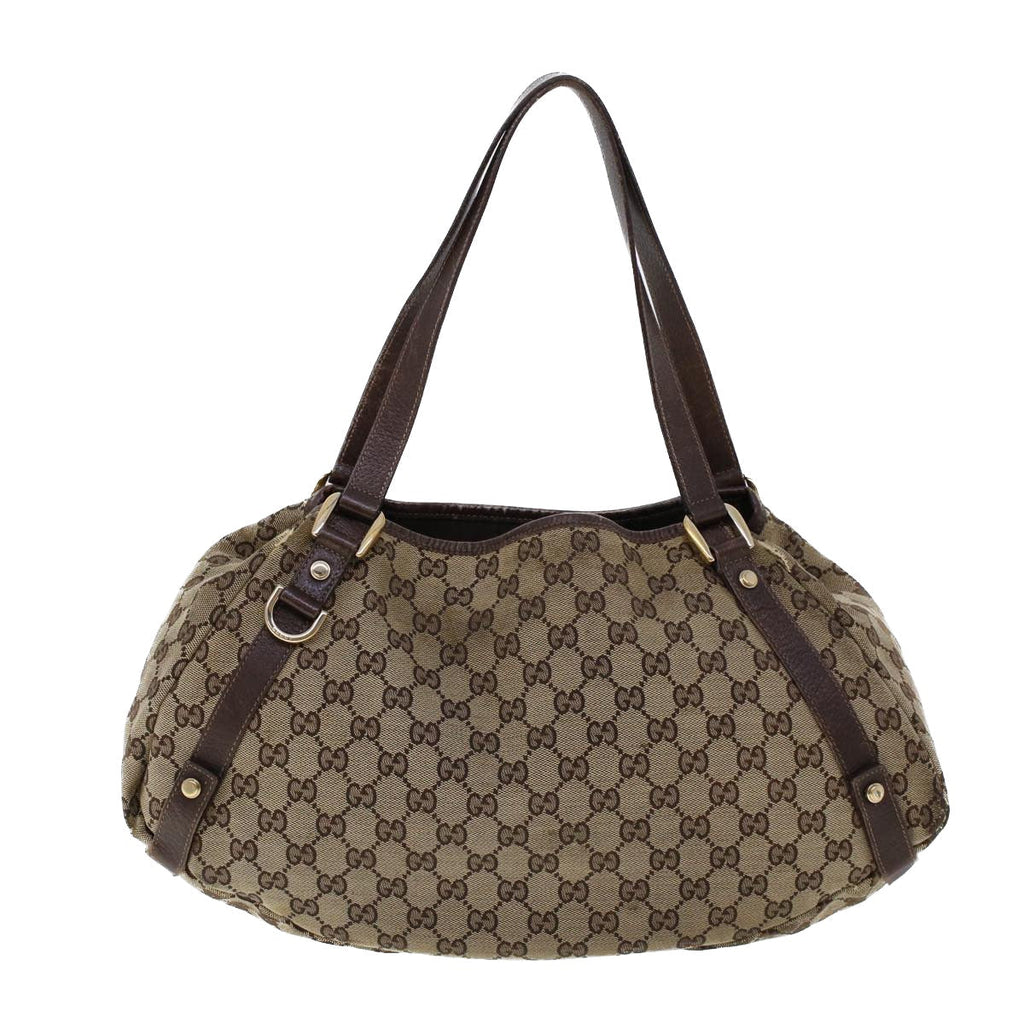 GUCCI GG Canvas Tote Bag Beige Brown 53263