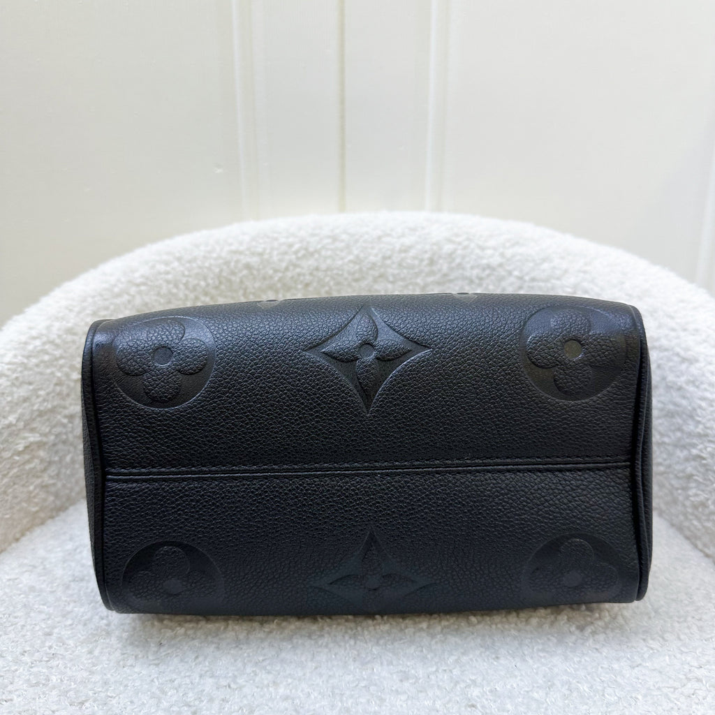 LV Speedy Bandouliere 20 in Black Giant Monogram Empreinte Leather and GHW