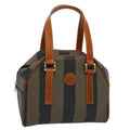 FENDI Pecan Canvas Hand Bag Brown Black 53341