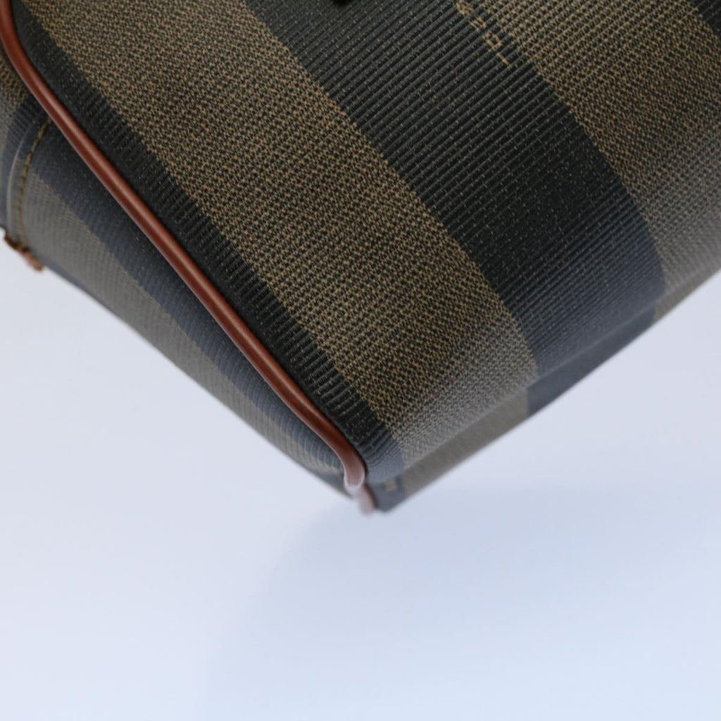 FENDI Pecan Canvas Hand Bag Brown Black 53341