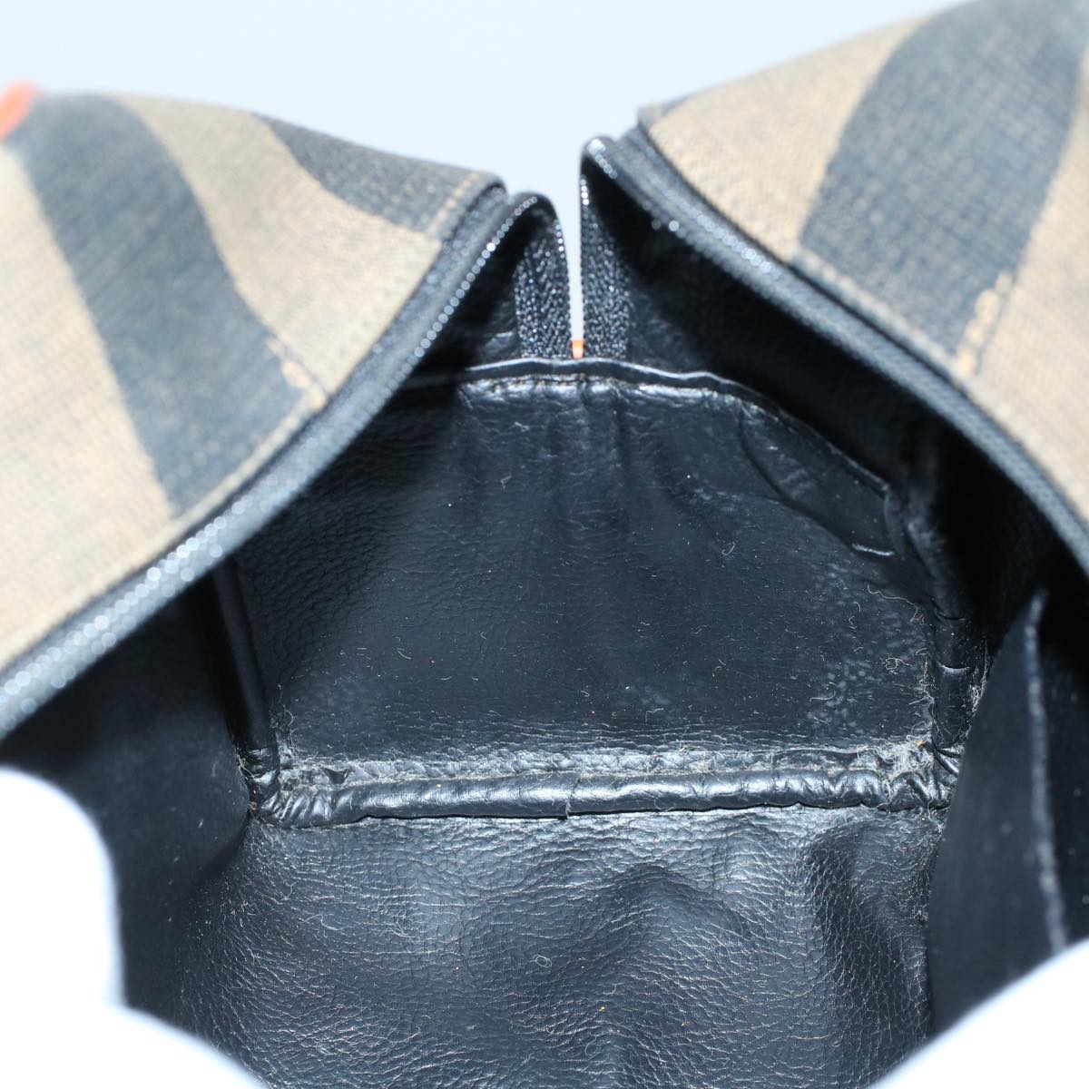 FENDI Pecan Canvas Hand Bag Brown Black 53341