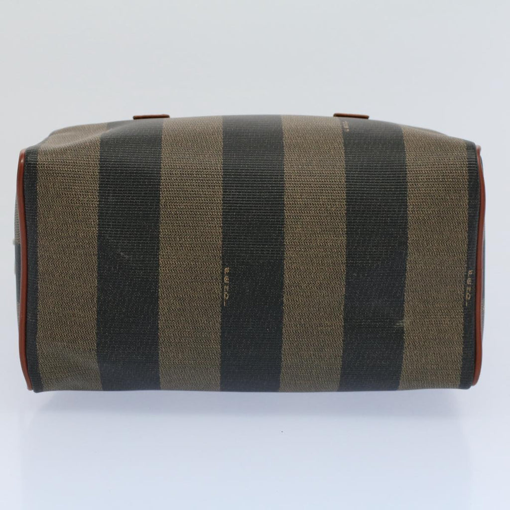 FENDI Pecan Canvas Hand Bag Brown Black 53341
