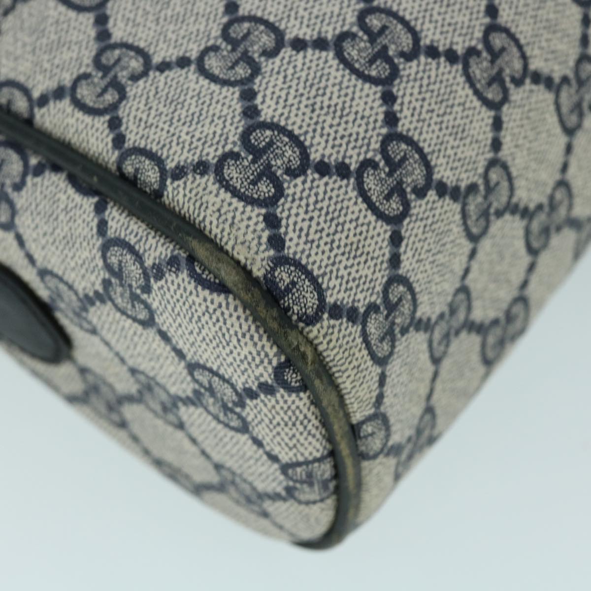 GUCCI GG Canvas Sherry Line Shoulder Bag Gray Red Navy 010 378 53344