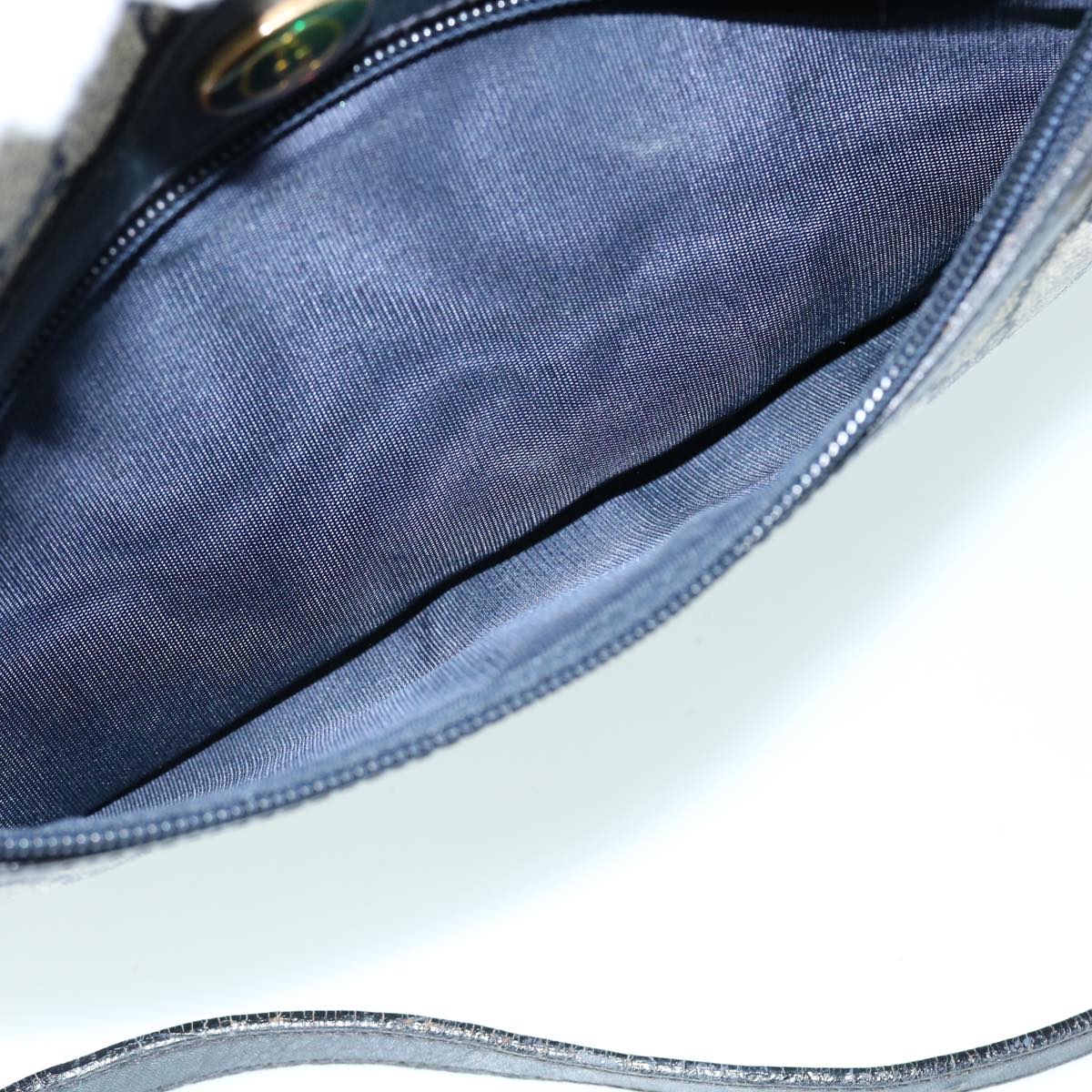GUCCI GG Canvas Sherry Line Shoulder Bag Gray Red Navy 010 378 53344