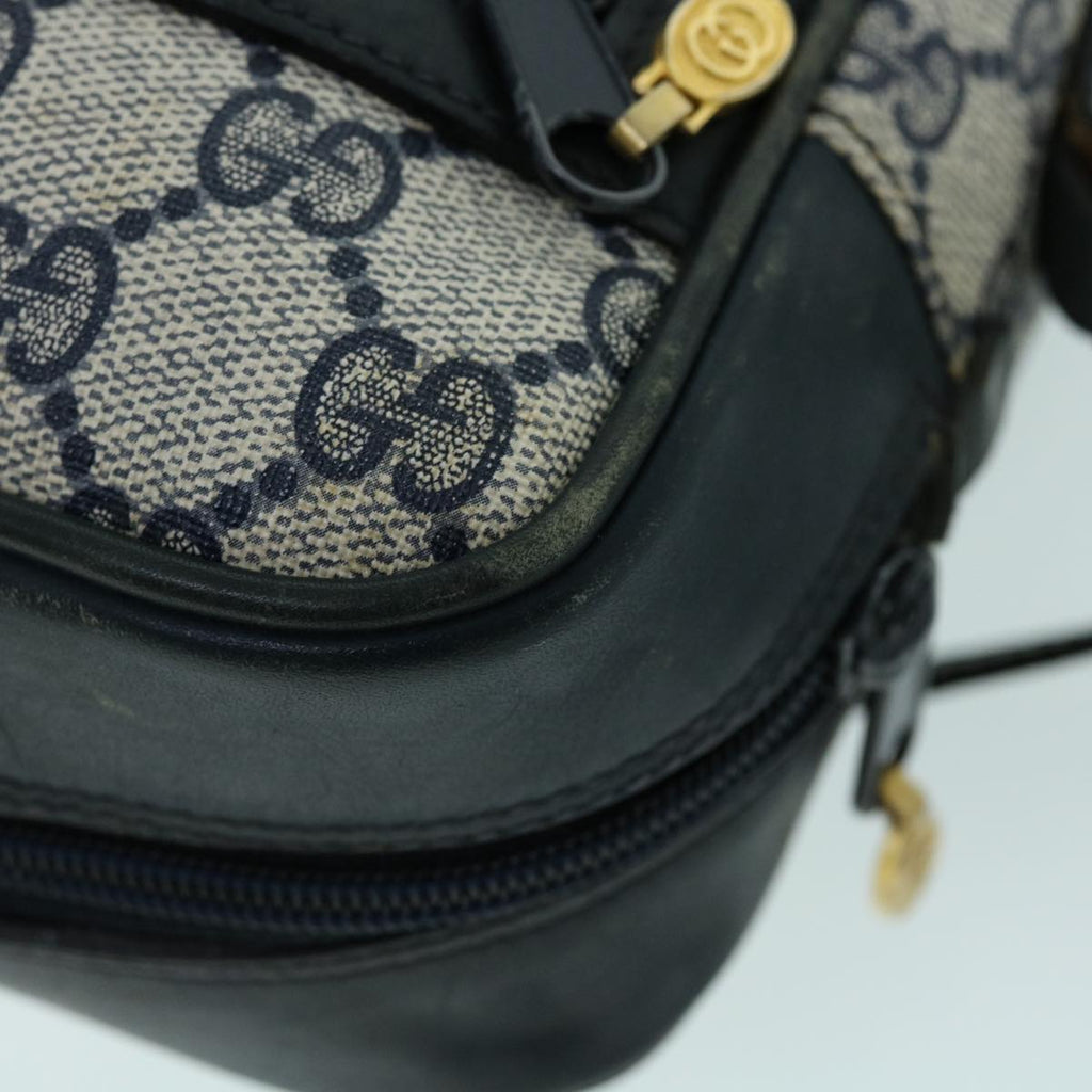 GUCCI GG Canvas Sherry Line Shoulder Bag Gray Red Navy 010 378 53344
