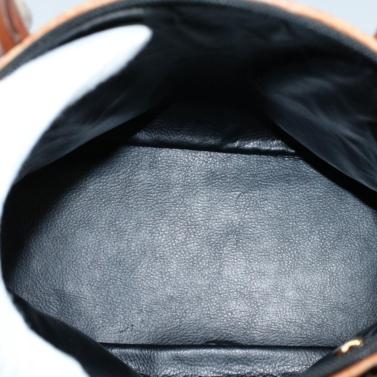 FENDI Zucca Canvas Hand Bag Black Brown 53345