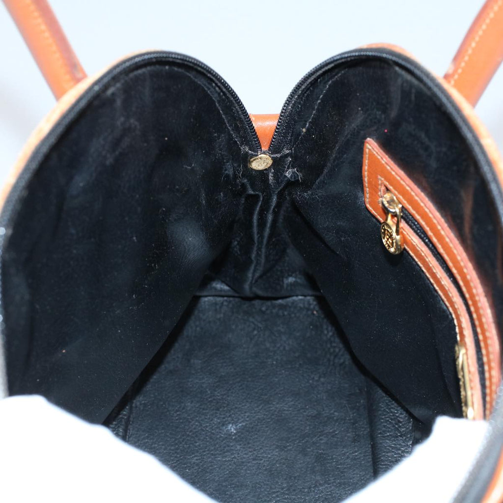 FENDI Zucca Canvas Hand Bag Black Brown 53345