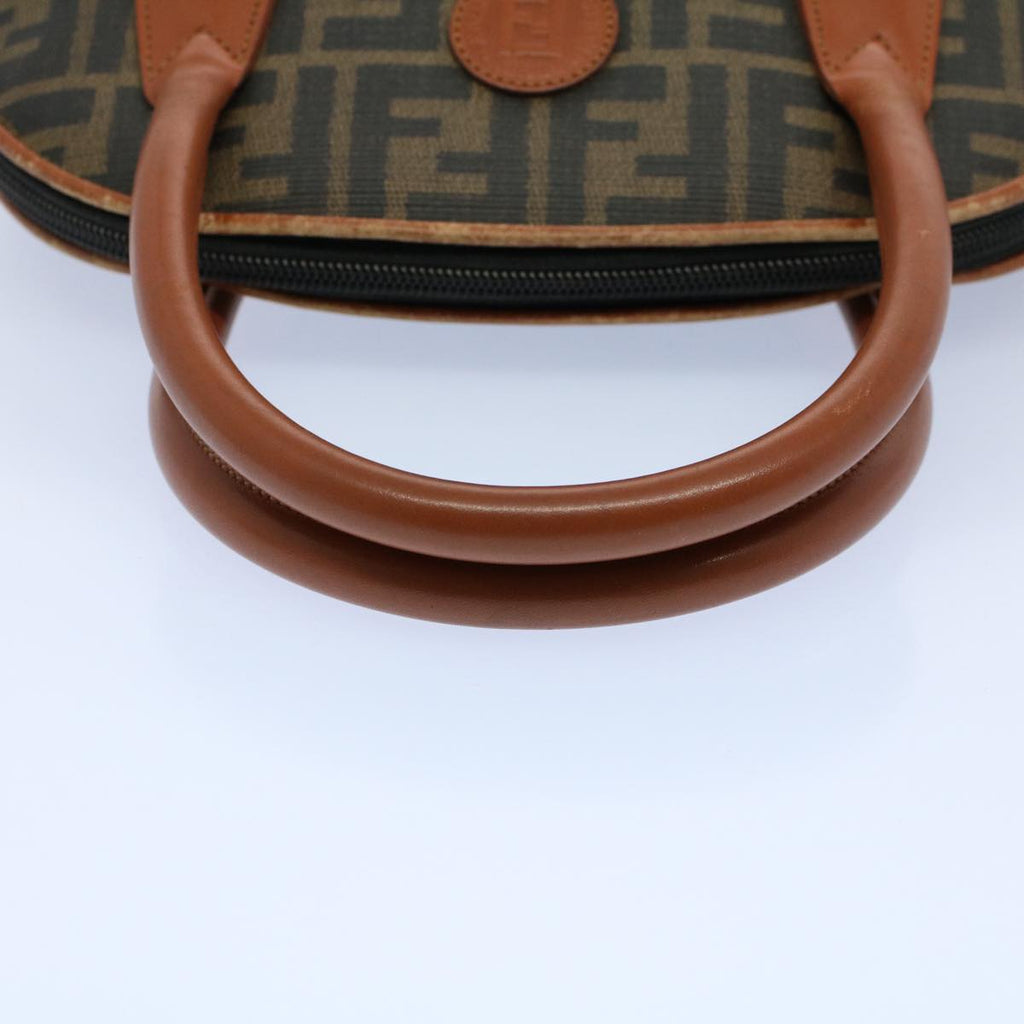 FENDI Zucca Canvas Hand Bag Black Brown 53345