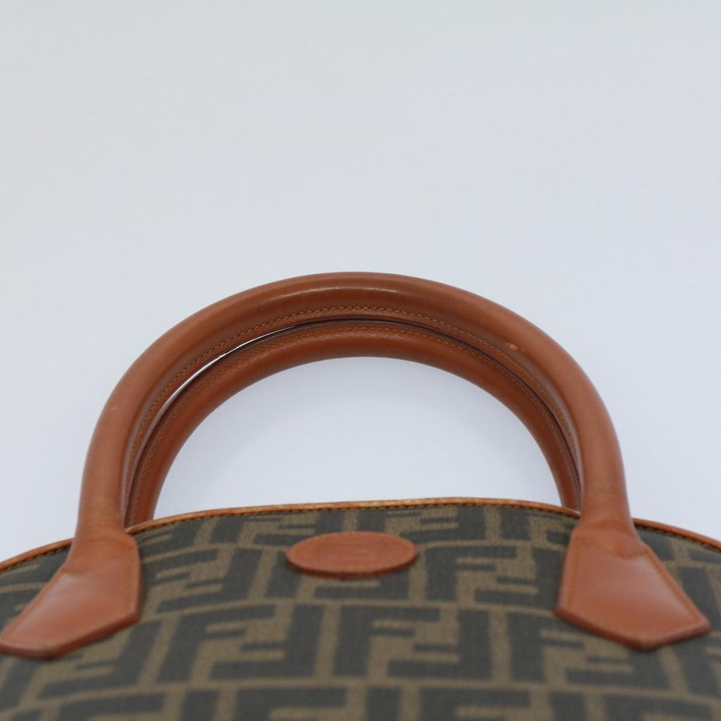 FENDI Zucca Canvas Hand Bag Black Brown 53345