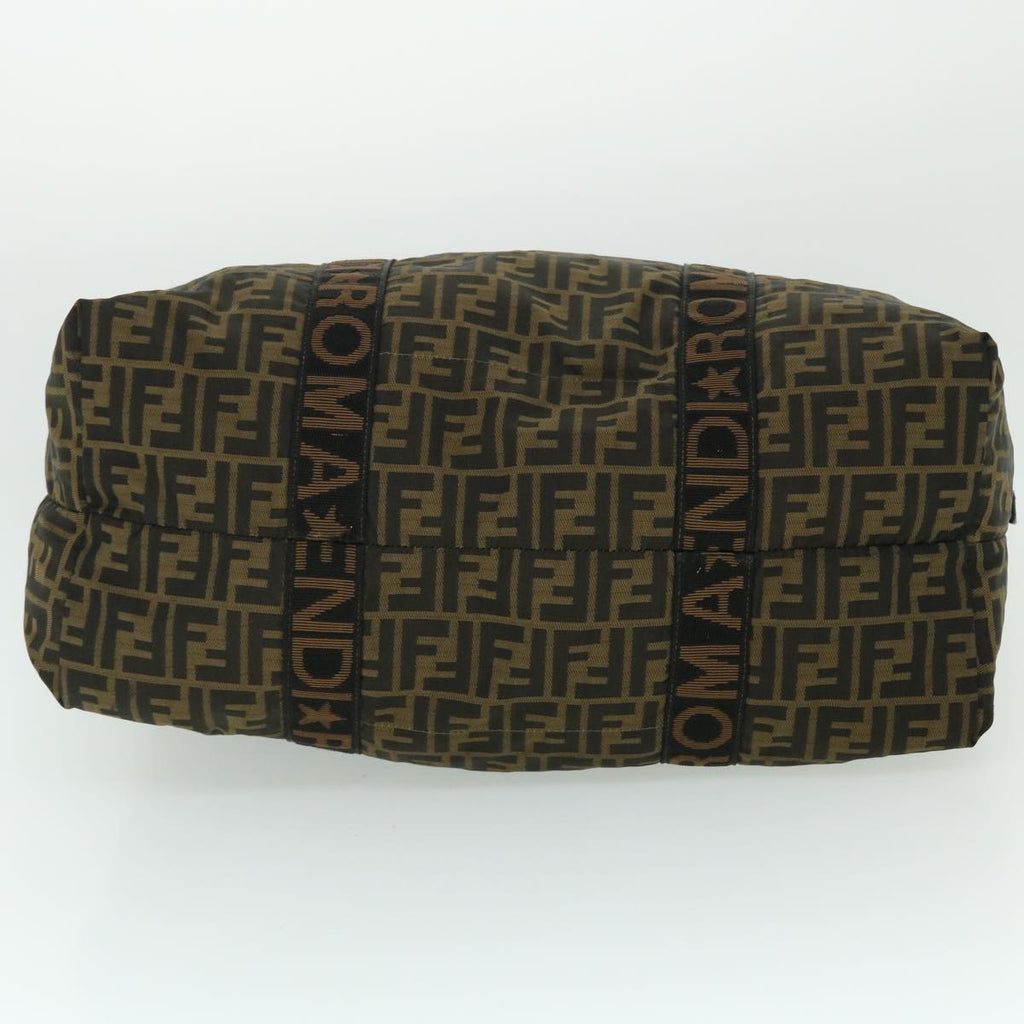 FENDI Zucca Canvas Boston Bag Black Brown 53373