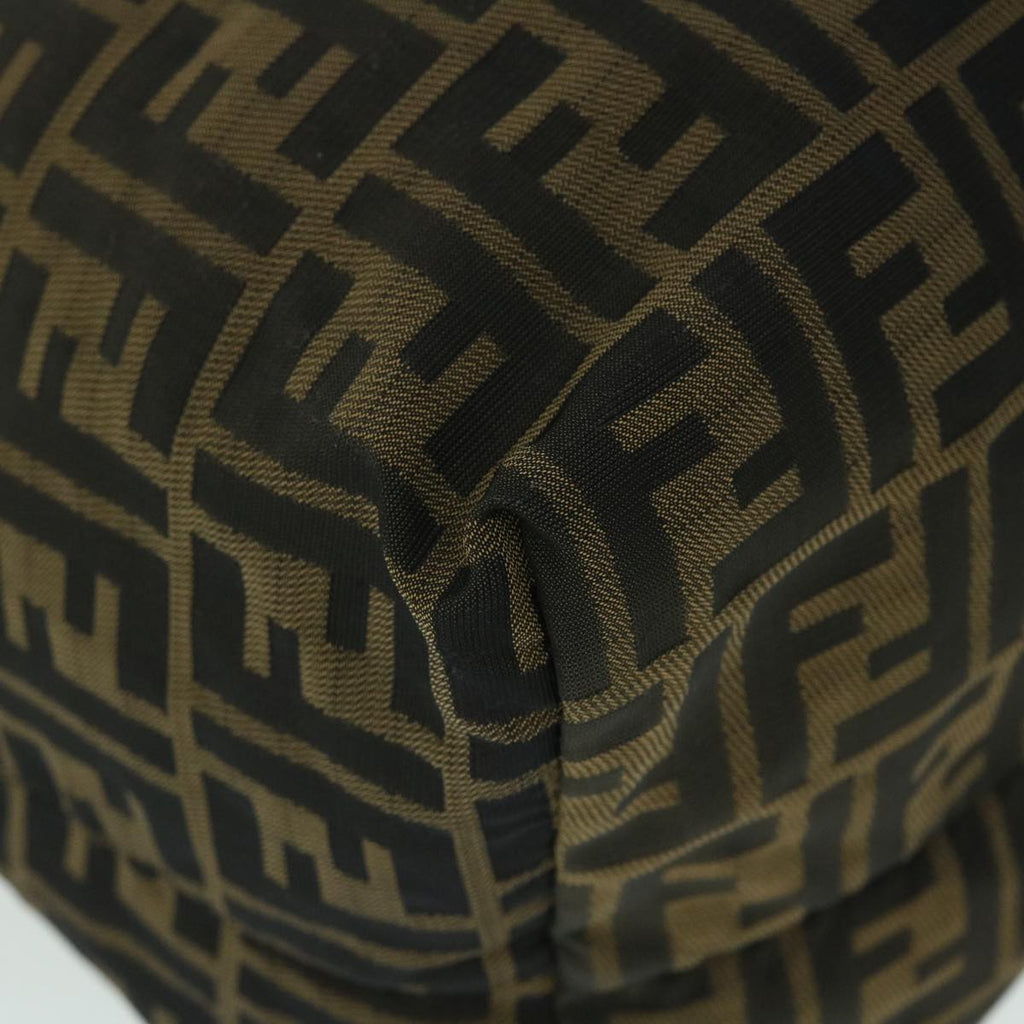 FENDI Zucca Canvas Boston Bag Black Brown 53373