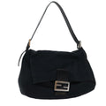 FENDI Mamma Baguette Shoulder Bag Nylon Black 53376