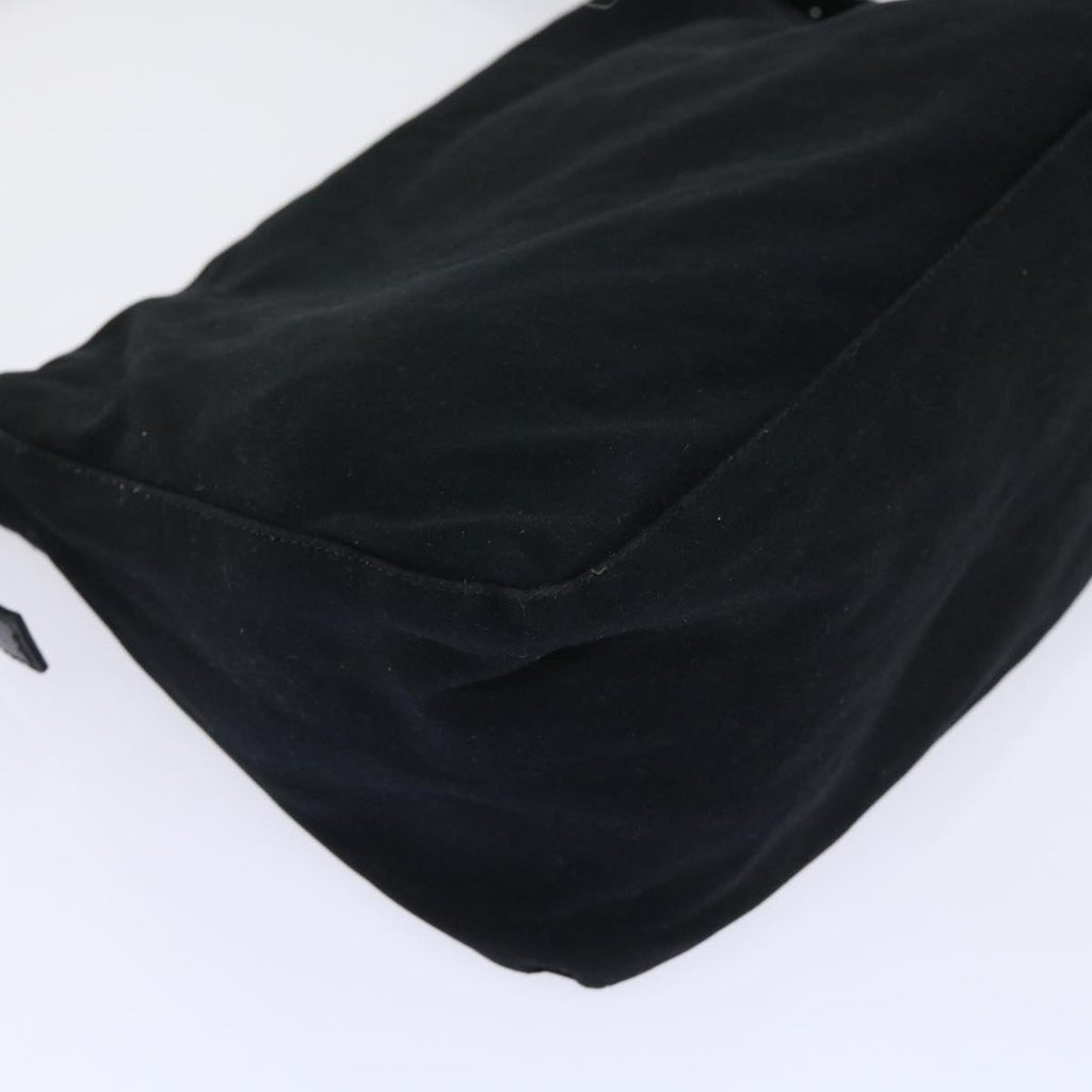 FENDI Mamma Baguette Shoulder Bag Nylon Black 53376