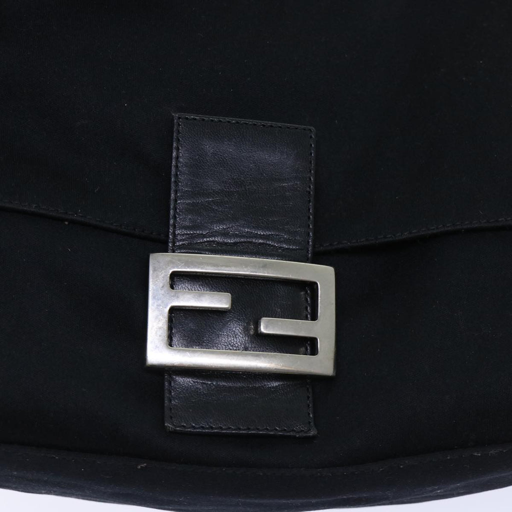 FENDI Mamma Baguette Shoulder Bag Nylon Black 53376