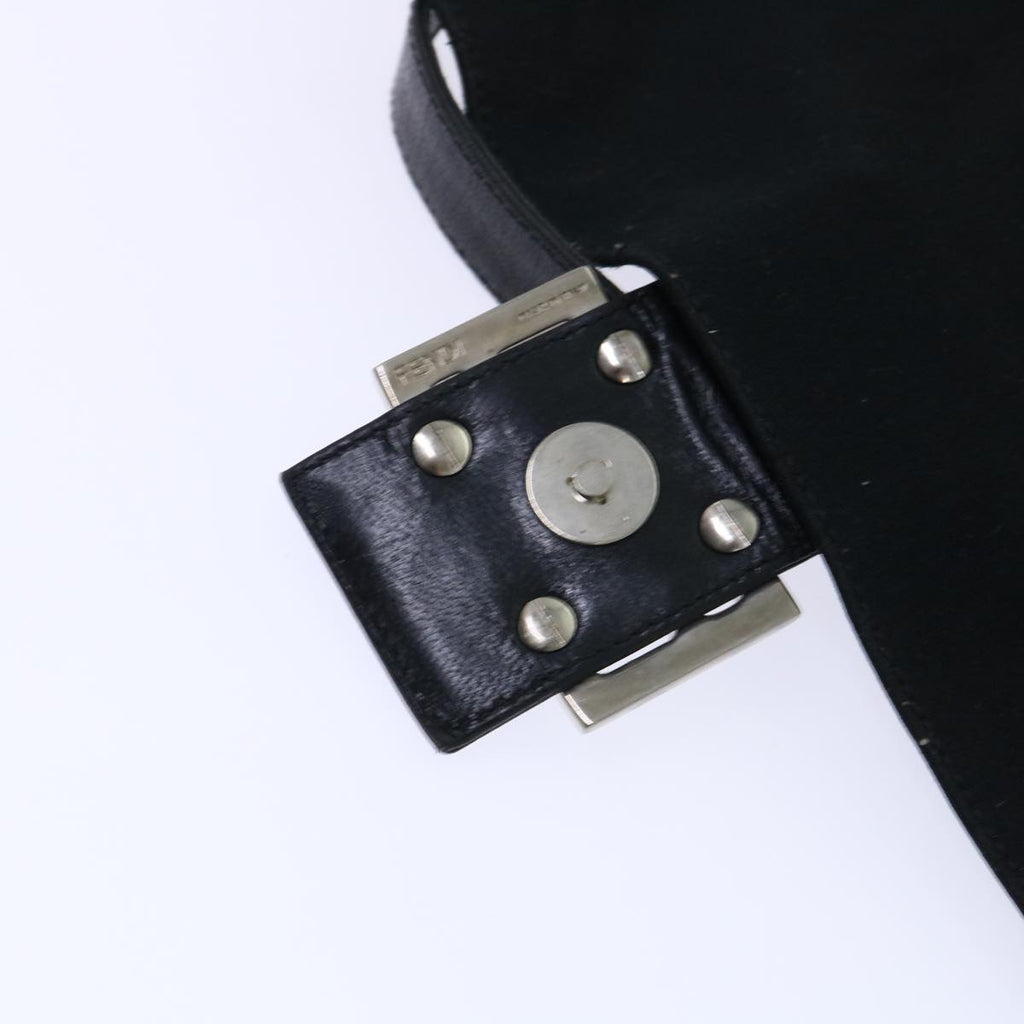 FENDI Mamma Baguette Shoulder Bag Nylon Black 53376