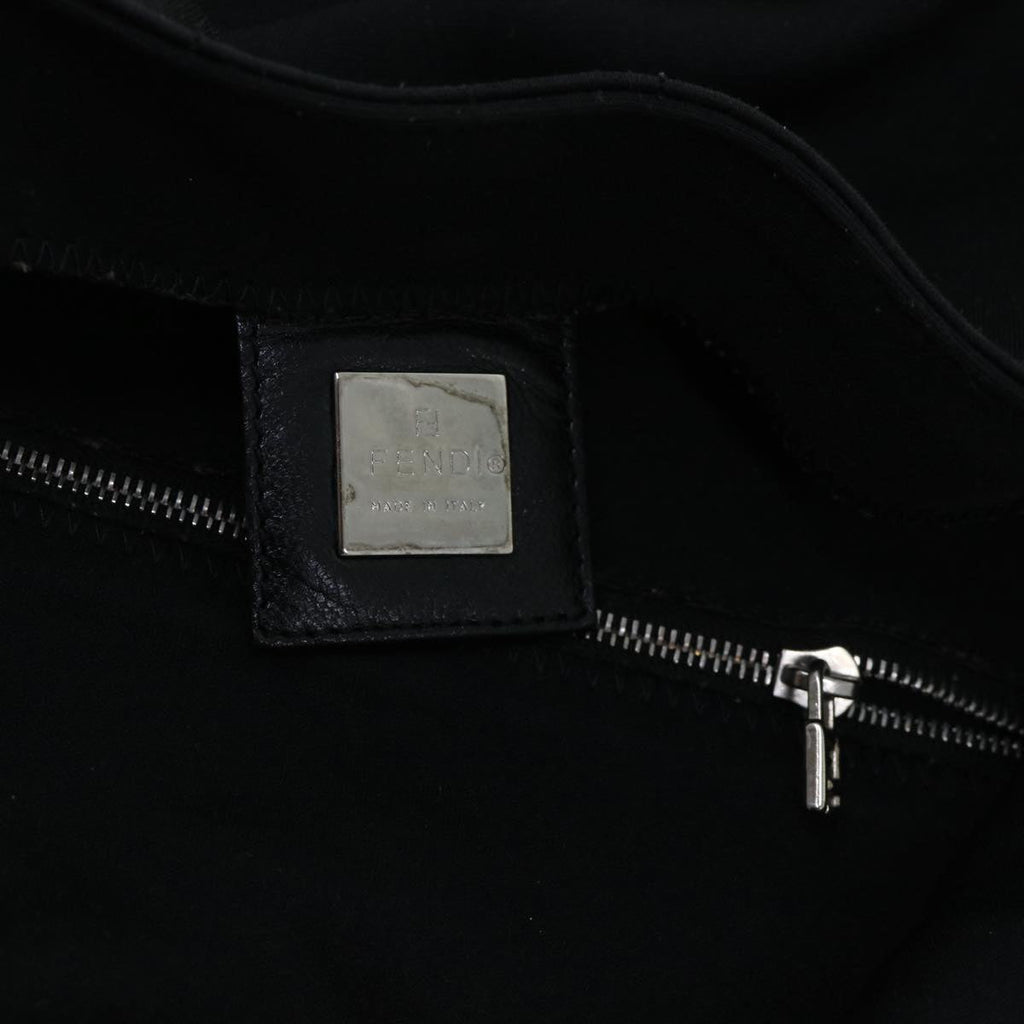 FENDI Mamma Baguette Shoulder Bag Nylon Black 53376