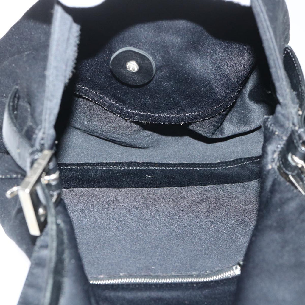 FENDI Mamma Baguette Shoulder Bag Nylon Black 53376