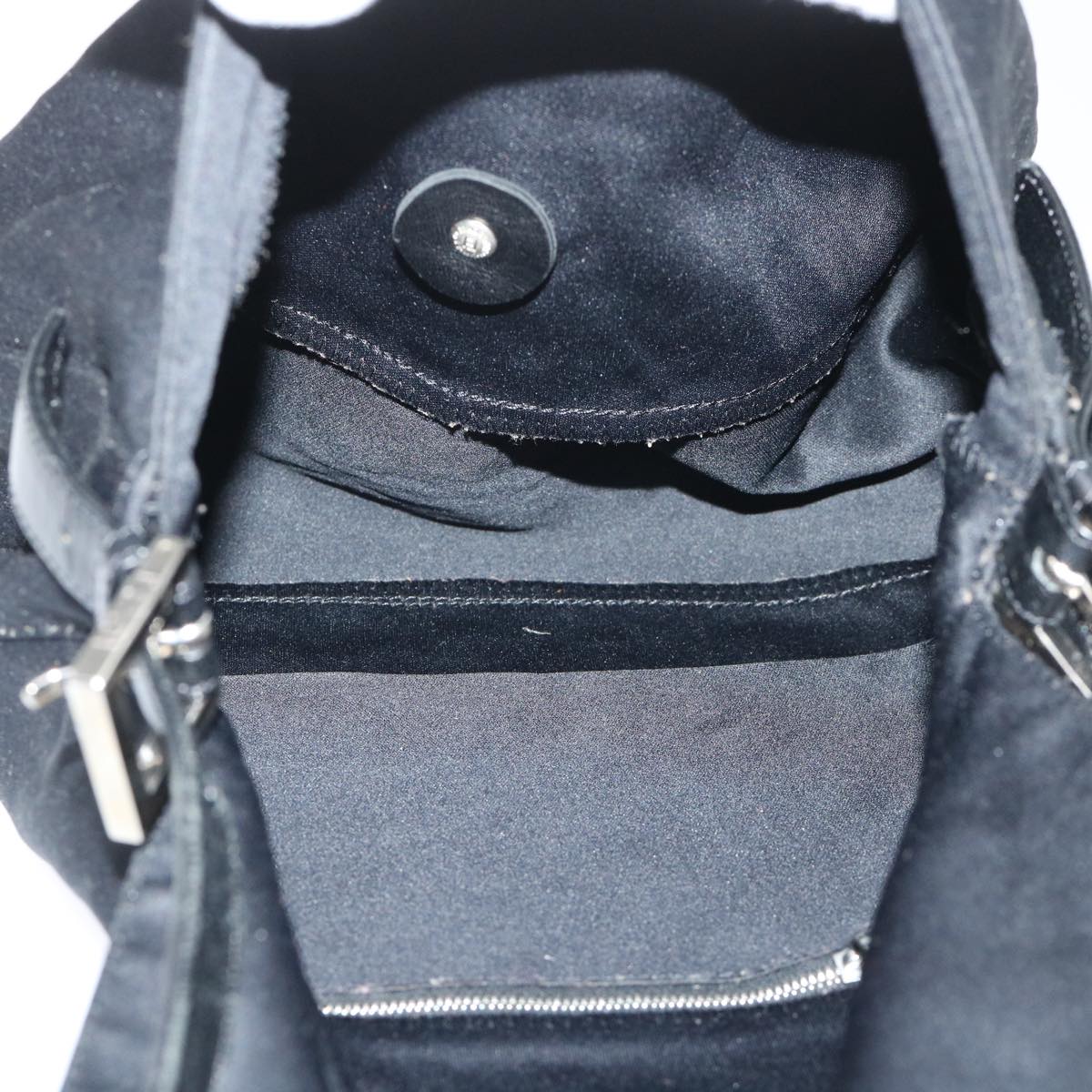 FENDI Mamma Baguette Shoulder Bag Nylon Black 53376