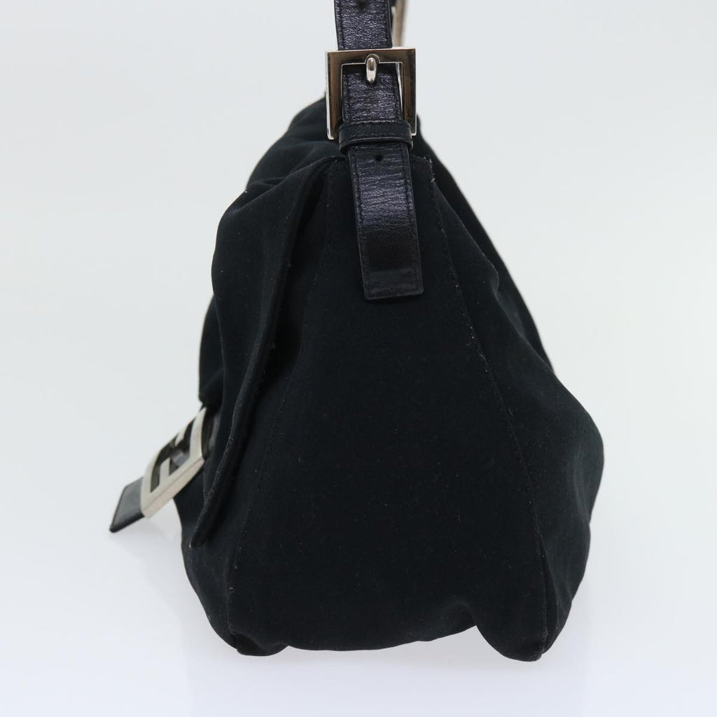 FENDI Mamma Baguette Shoulder Bag Nylon Black 53376
