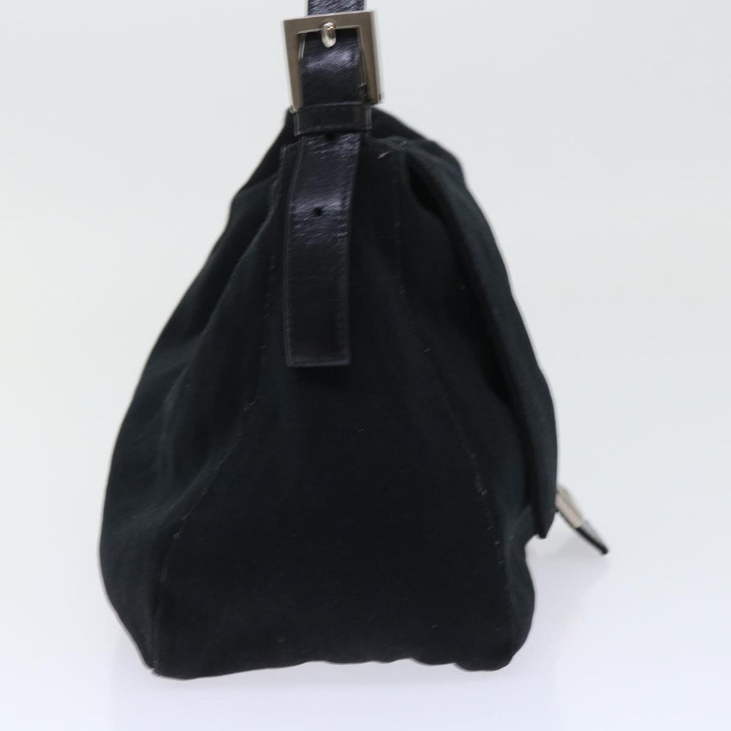 FENDI Mamma Baguette Shoulder Bag Nylon Black 53376