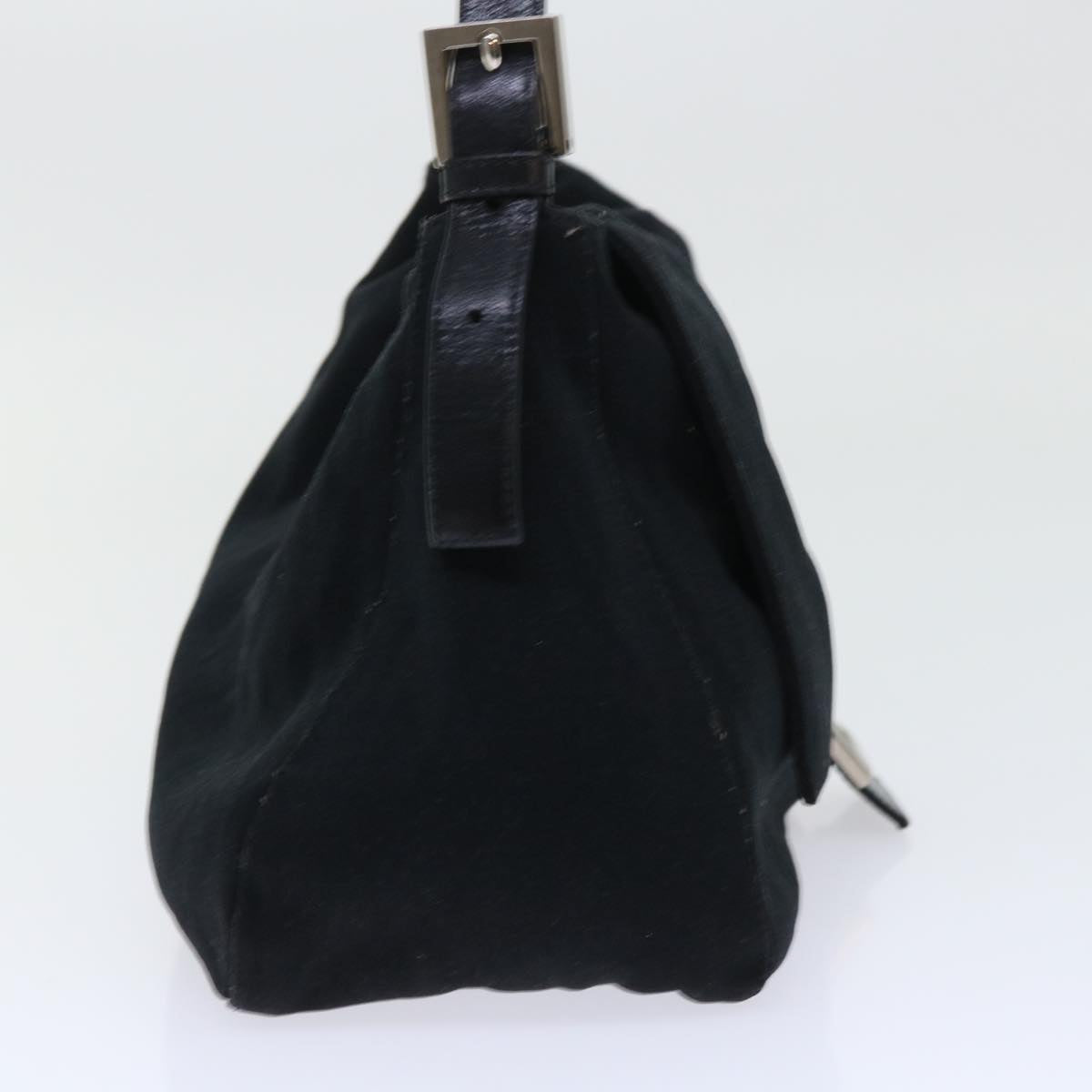 FENDI Mamma Baguette Shoulder Bag Nylon Black 53376
