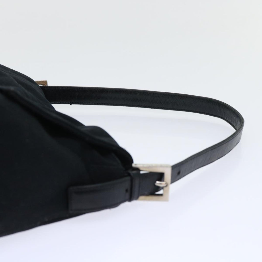 FENDI Mamma Baguette Shoulder Bag Nylon Black 53376