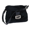 FENDI Mamma Baguette Shoulder Bag Nylon Black 53377