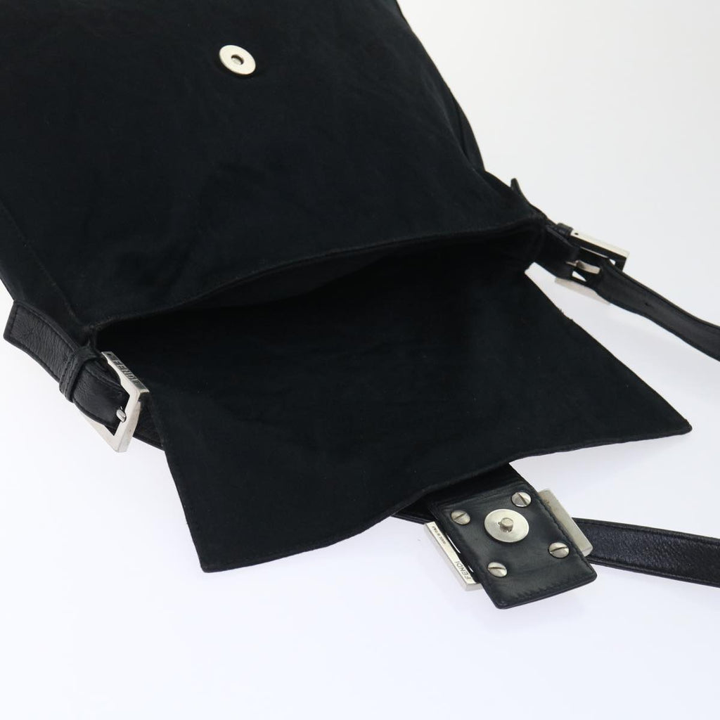 FENDI Mamma Baguette Shoulder Bag Nylon Black 53377
