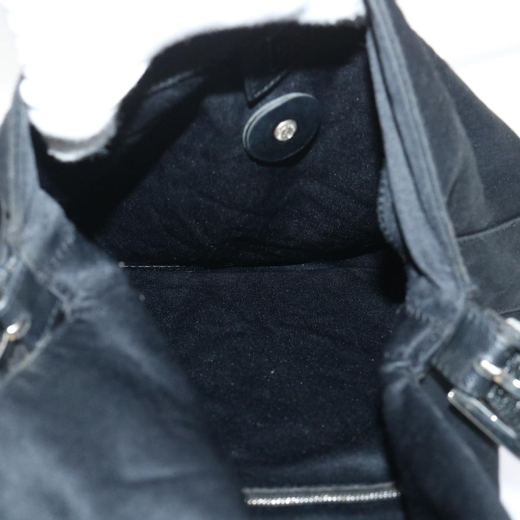 FENDI Mamma Baguette Shoulder Bag Nylon Black 53377