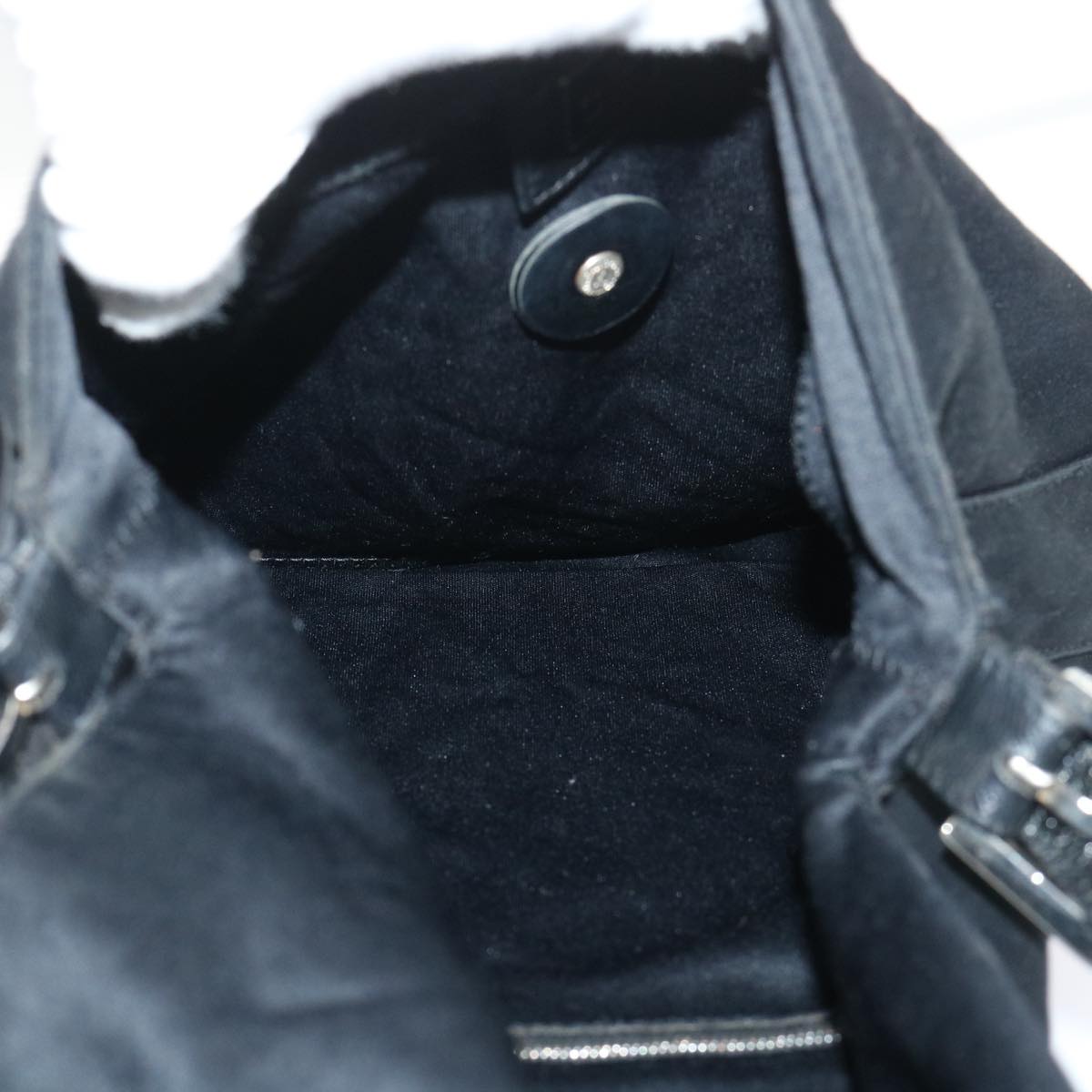 FENDI Mamma Baguette Shoulder Bag Nylon Black 53377