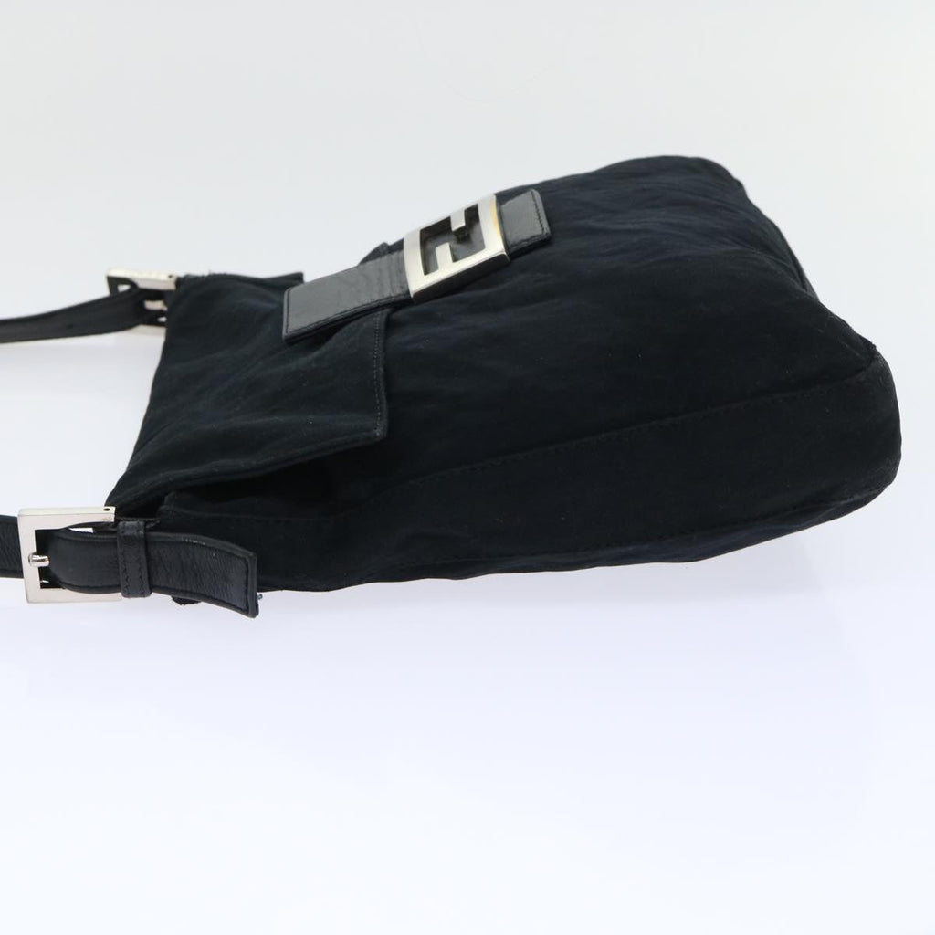 FENDI Mamma Baguette Shoulder Bag Nylon Black 53377