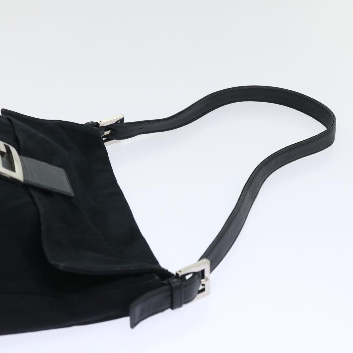FENDI Mamma Baguette Shoulder Bag Nylon Black 53377