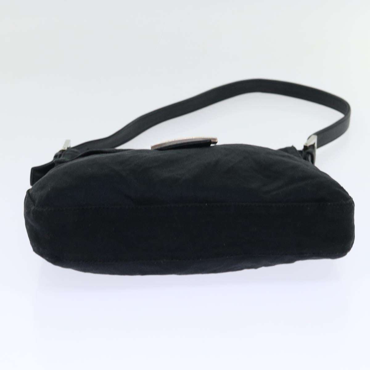 FENDI Mamma Baguette Shoulder Bag Nylon Black 53377