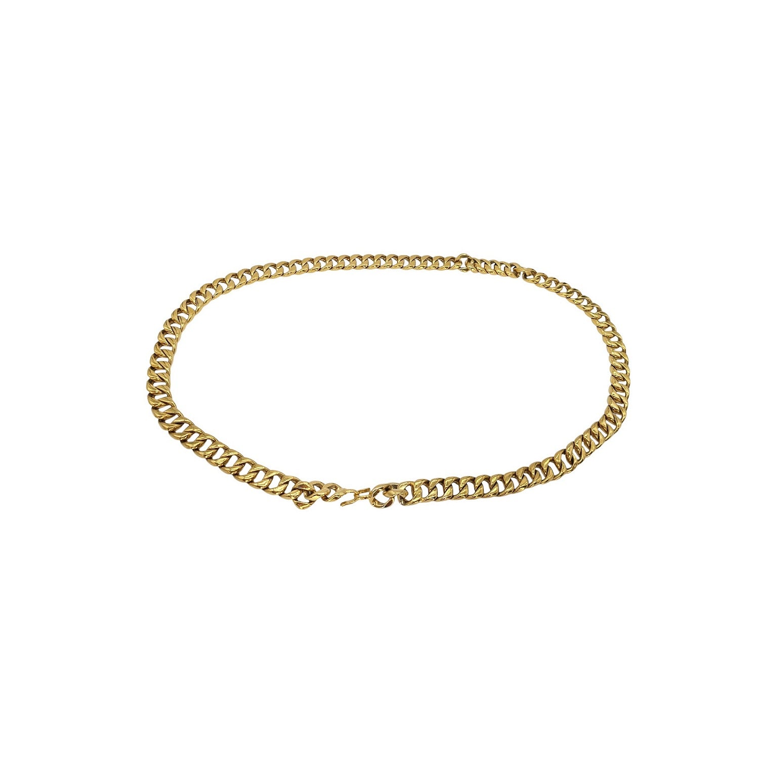 CHANEL Gold Tone Link Chain Belt