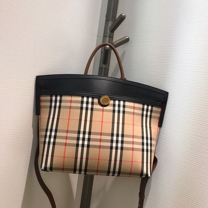 GLAMI Small Vintage Check Society Top Handle Bag For Women, Bags 14.6in/37cm