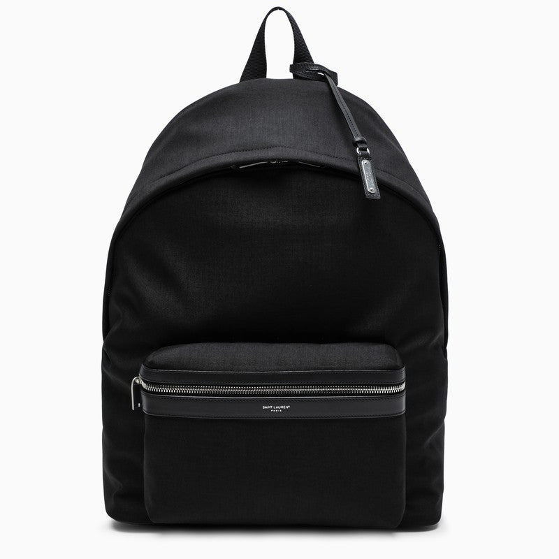 Saint Laurent Black Leather-Trim City Backpack Men