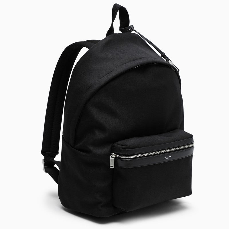 Saint Laurent Black Leather-Trim City Backpack Men